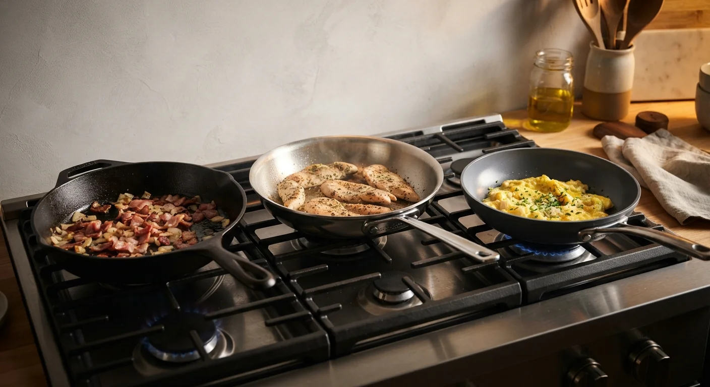 Stovetop Cooking Surface Showdown: Cast Iron, Stainless, and Nonstick